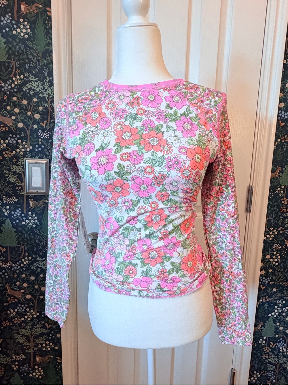 Maaji Pink Floral Long-Sleeve Crewneck Top